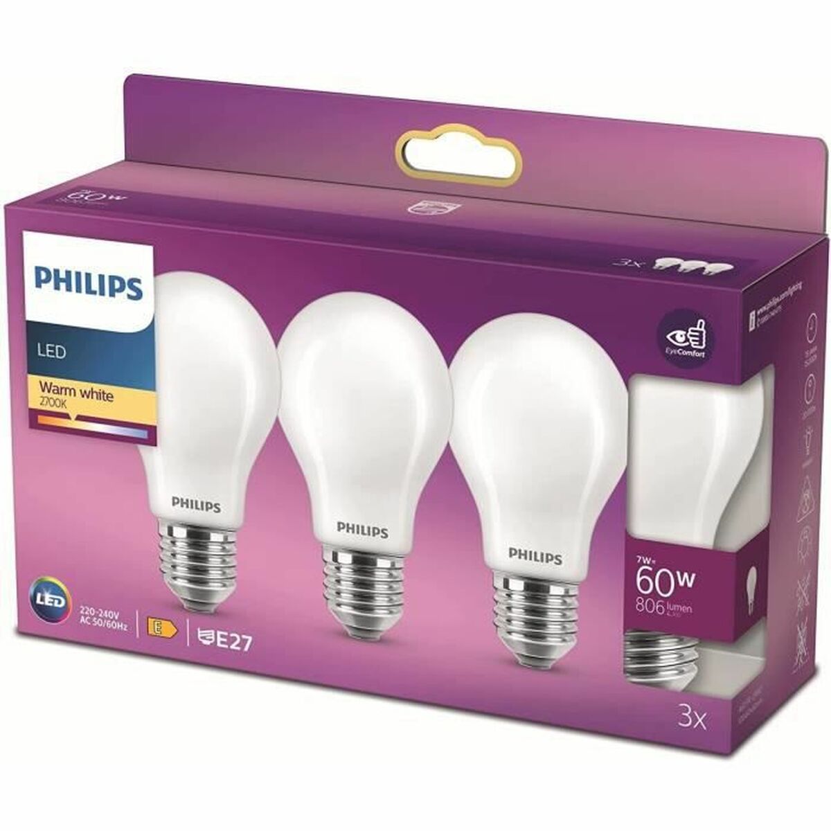 LED-lampa Philips Bombilla 7 W 60 W A+ E 806 lm (2700k)