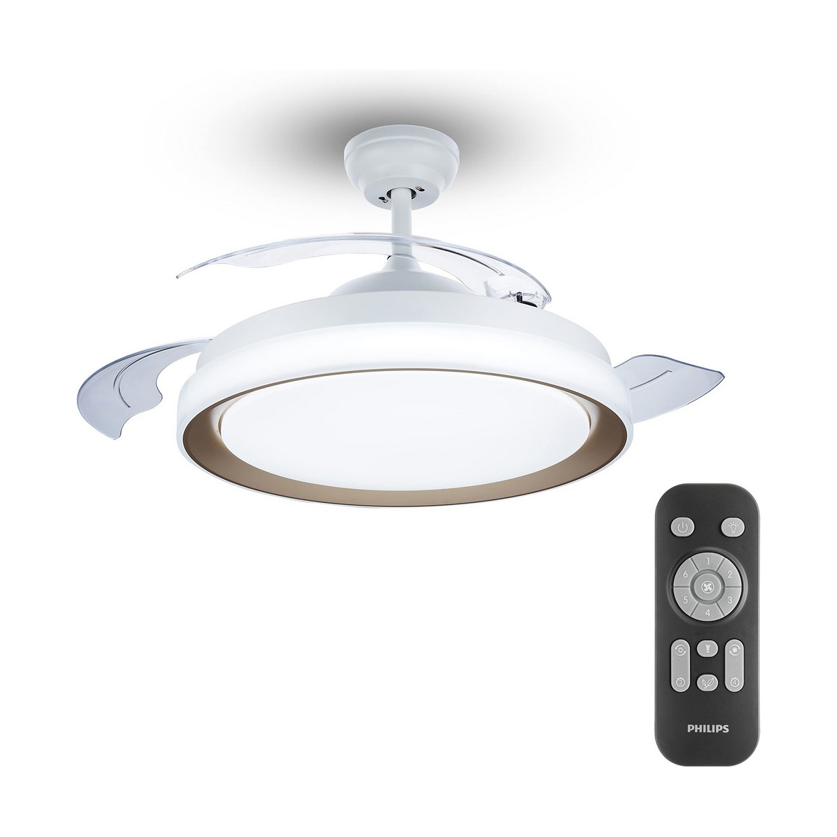 Takfläkt med belysning Philips Atlas Gyllene 35 W 28 W 4500 Lm (2700 K)