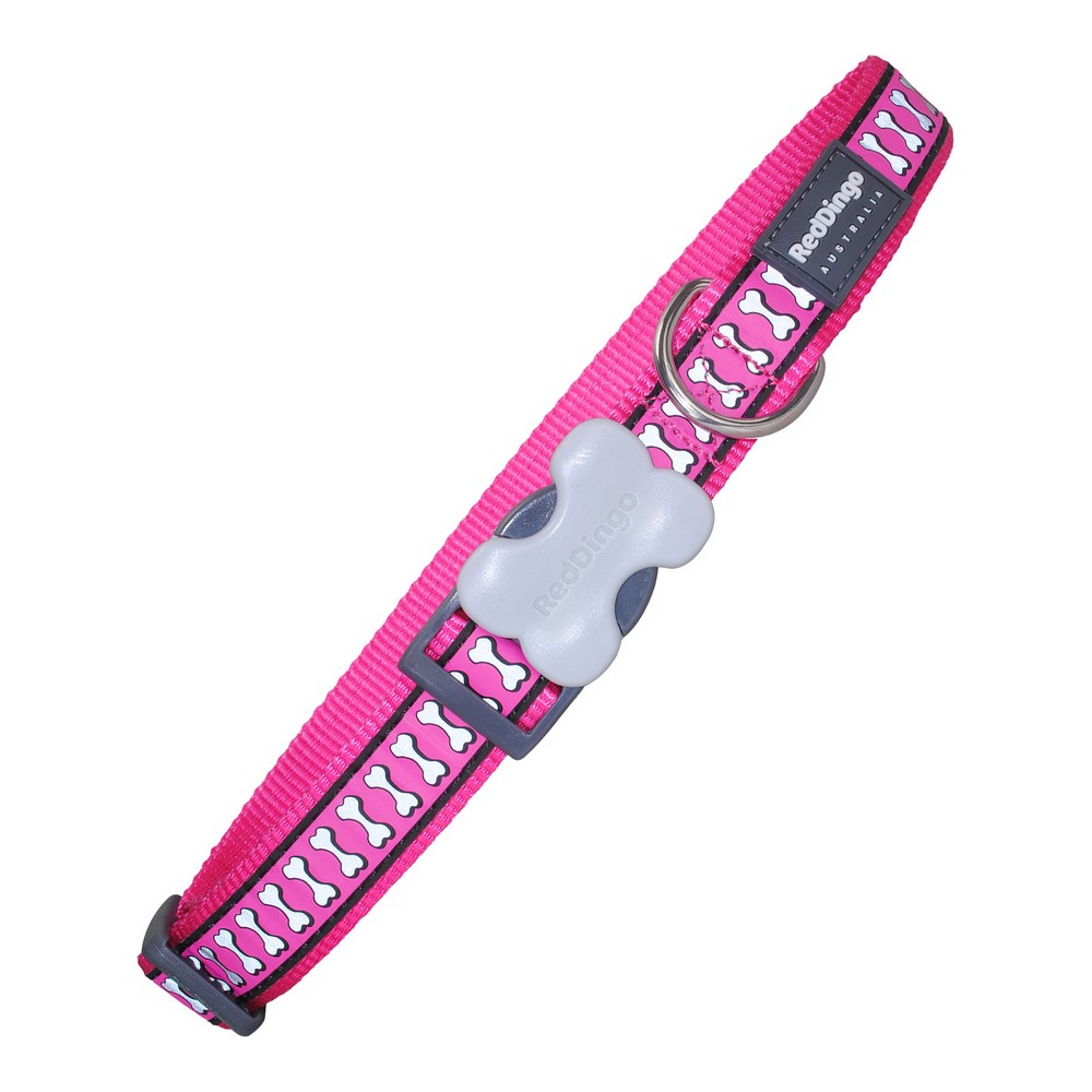 Hundhalsband Red Dingo Reflekterande Ben Fuchsia 31-47 cm