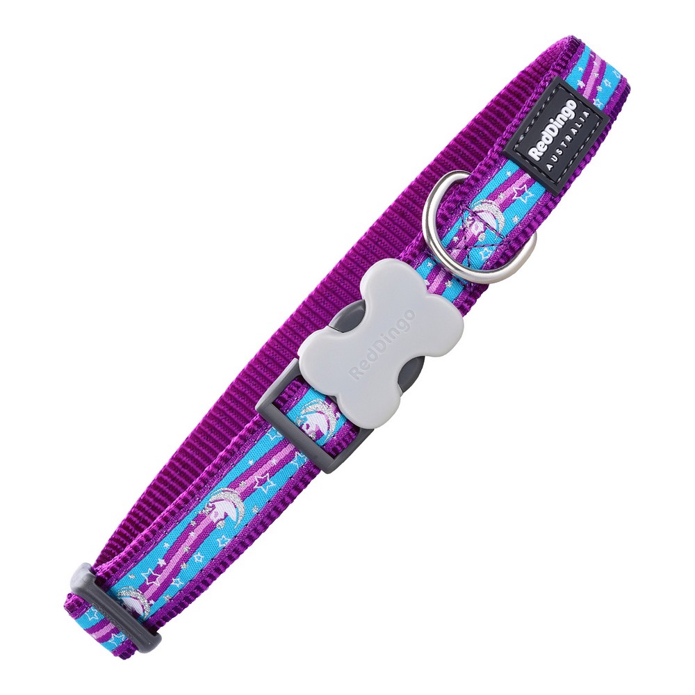 Hundhalsband Red Dingo Style Purpur Enhörning (2,5 x 41-63 cm)