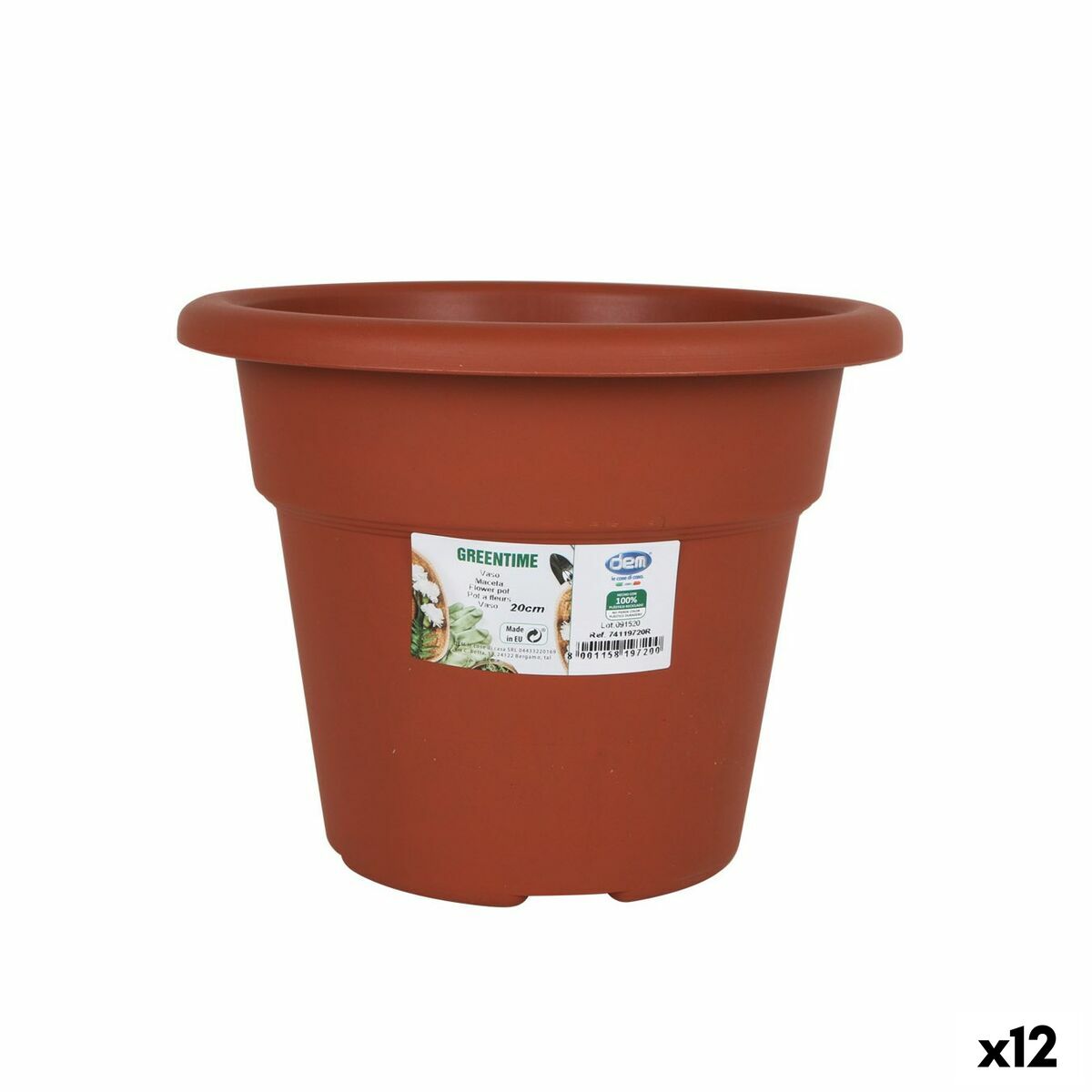 Kruka Dem Greentime Rund Brun ø 20 x 15,75 cm (12 antal)
