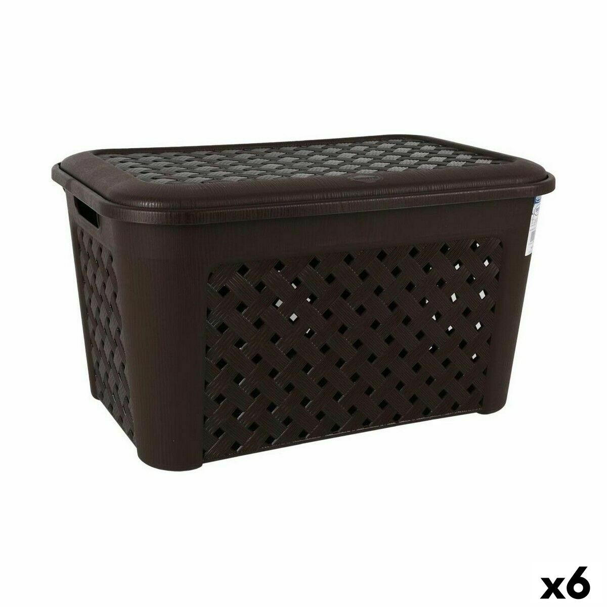 Tvättkorg Tontarelli Arianna Med lock Svart 48,3 L (6 antal)