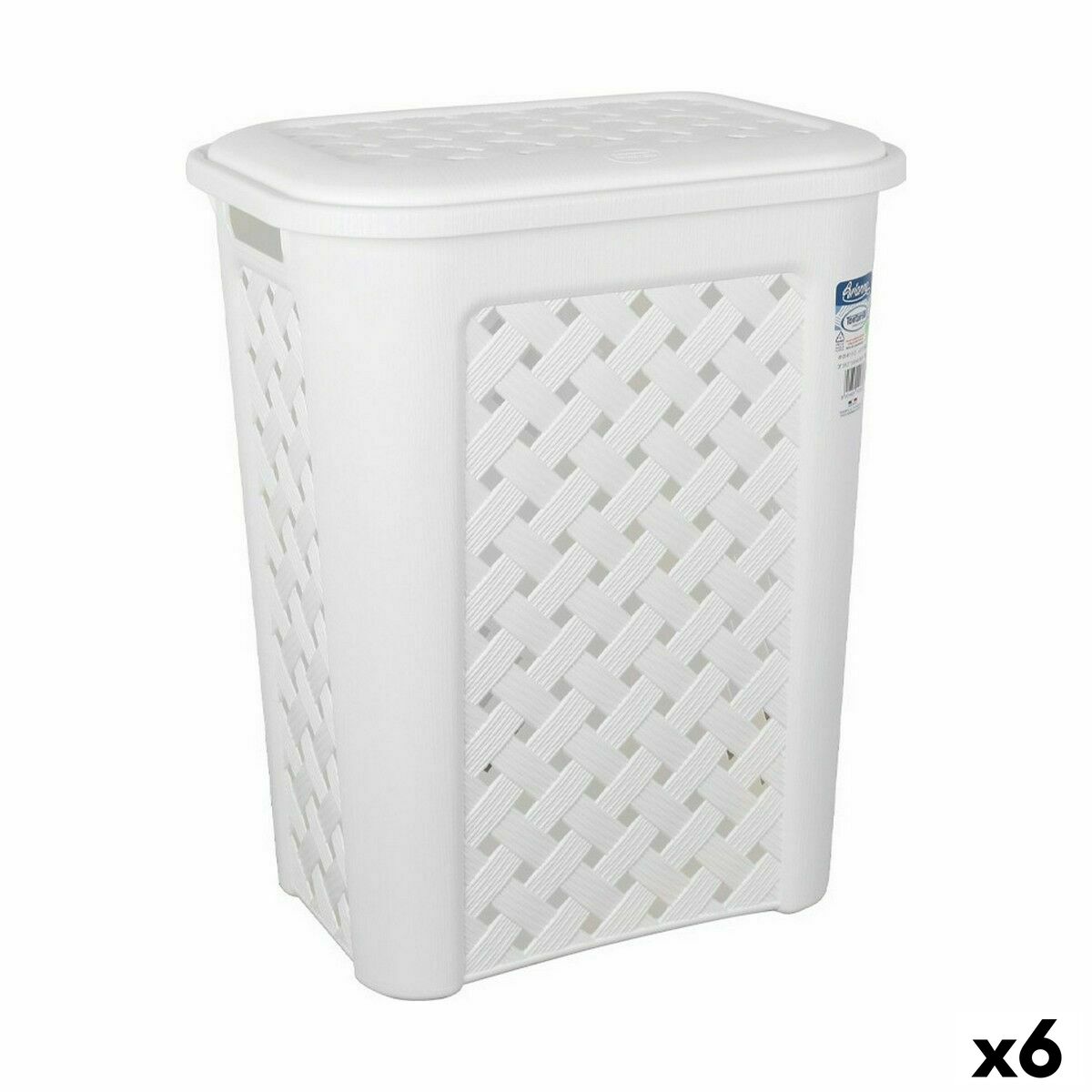 Tvättkorg Tontarelli Arianna Med lock Vit 37,5 x 27,5 x 47 cm (6 antal)