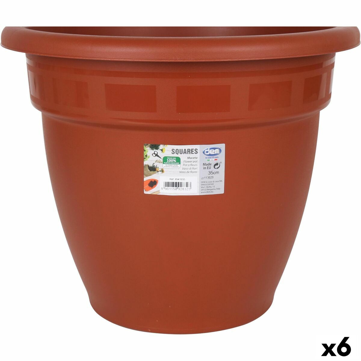 Kruka Dem Squares Rund Brun 35 x 35 x 28,5 cm (6 antal)