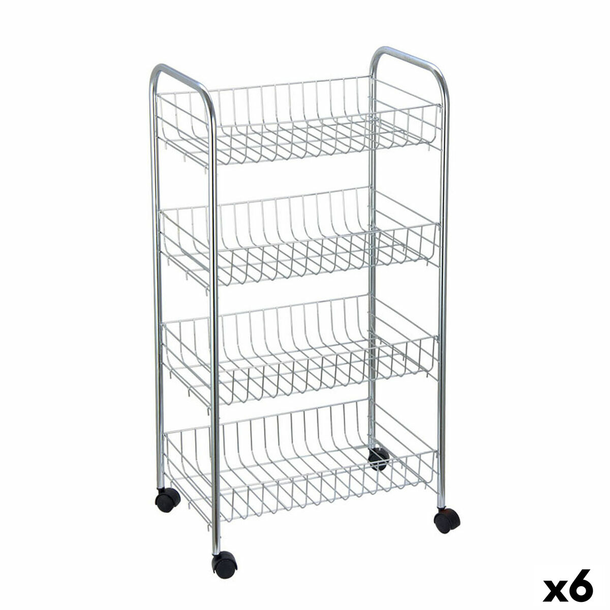 Grönsaksvagn Confortime Silvrig Metall 41 x 26,5 x 76 cm (6 antal)