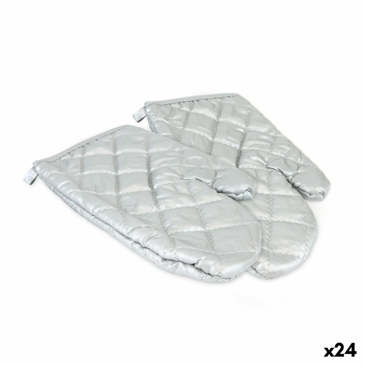 Grillvante Quttin Silvrig 25 x 16 x 24 cm Set 2 Delar (24 antal)