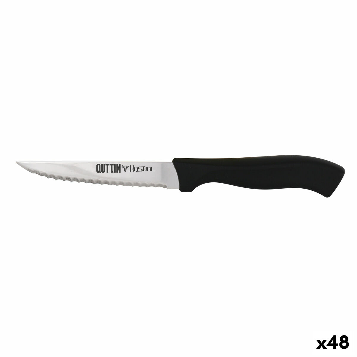 Tandad kniv Quttin Kasual Svart Silvrig 22 x 2 x 1,5 cm (48 antal)