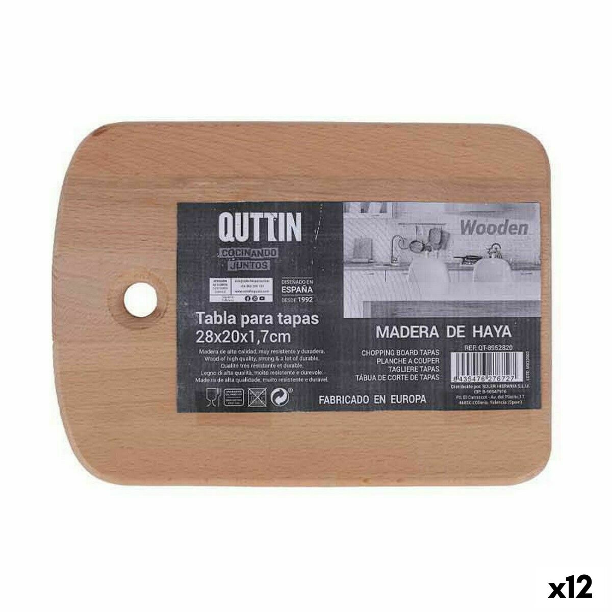 Skärbräda Quttin 28 x 20 x 1,7 cm (12 antal)