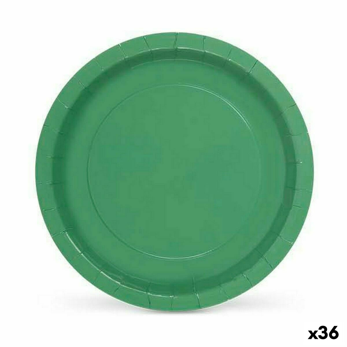 Tallriksset Algon Engångsanvändning Papp Grön 10 Delar 20 x 20 x 1,5 cm (36 antal)