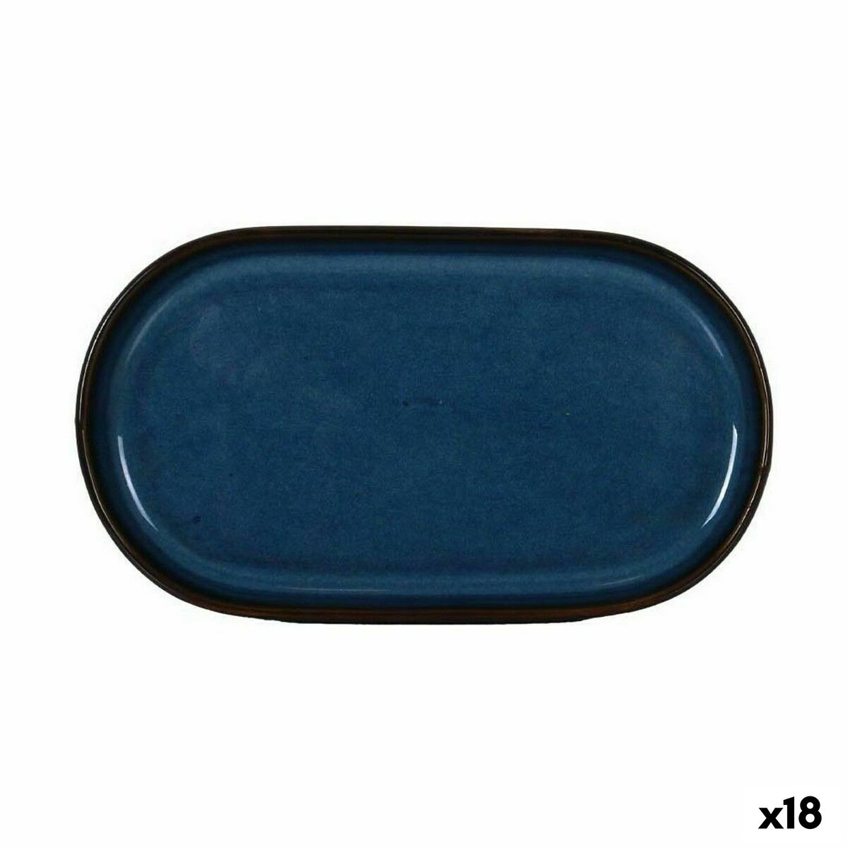 Snacksbricka La Mediterránea Chester Blå Avlång 20 x 11 x 1,5 cm (18 antal)