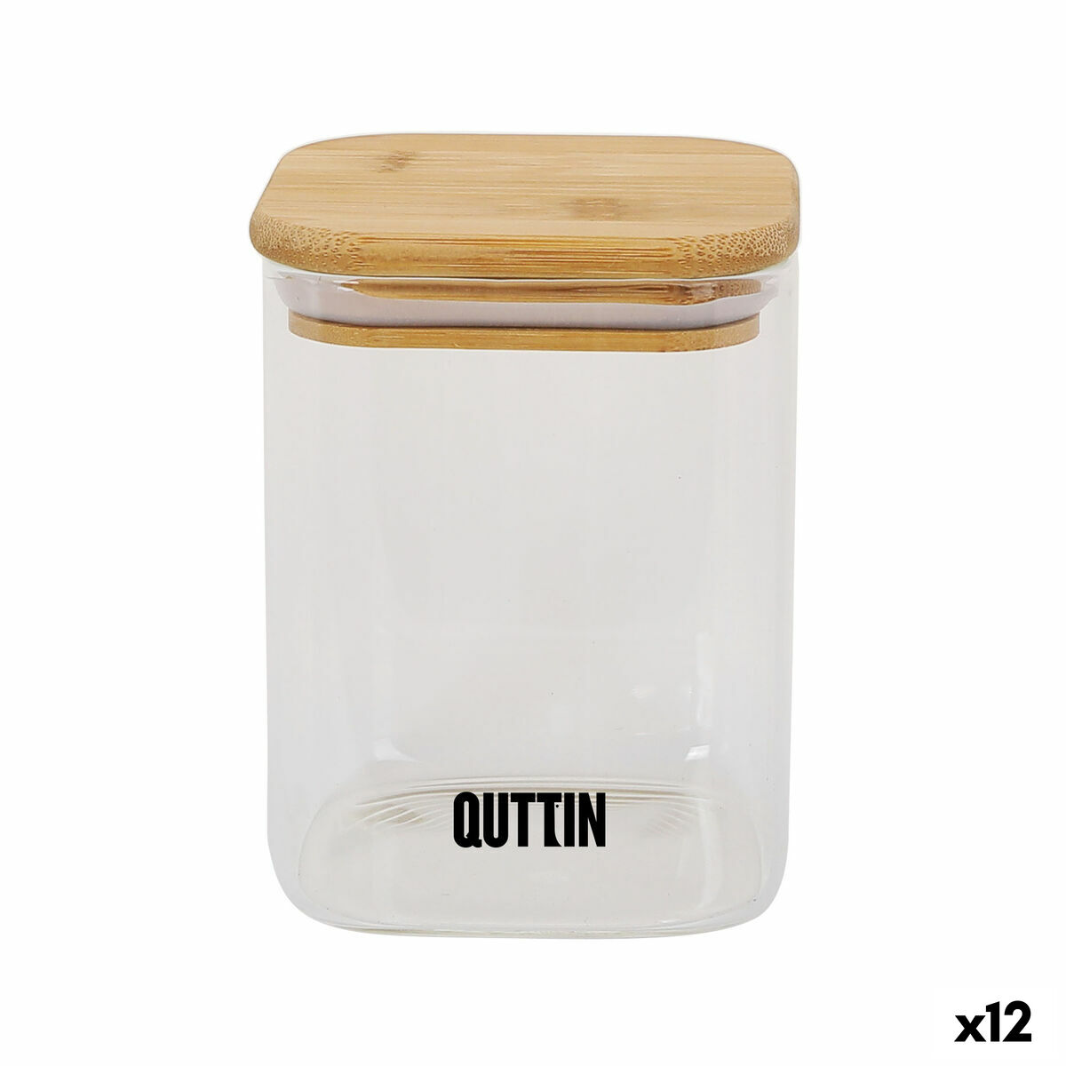 Behållare för matkonservering Quttin Bambu Borosilikatglas 480 ml (12 antal)