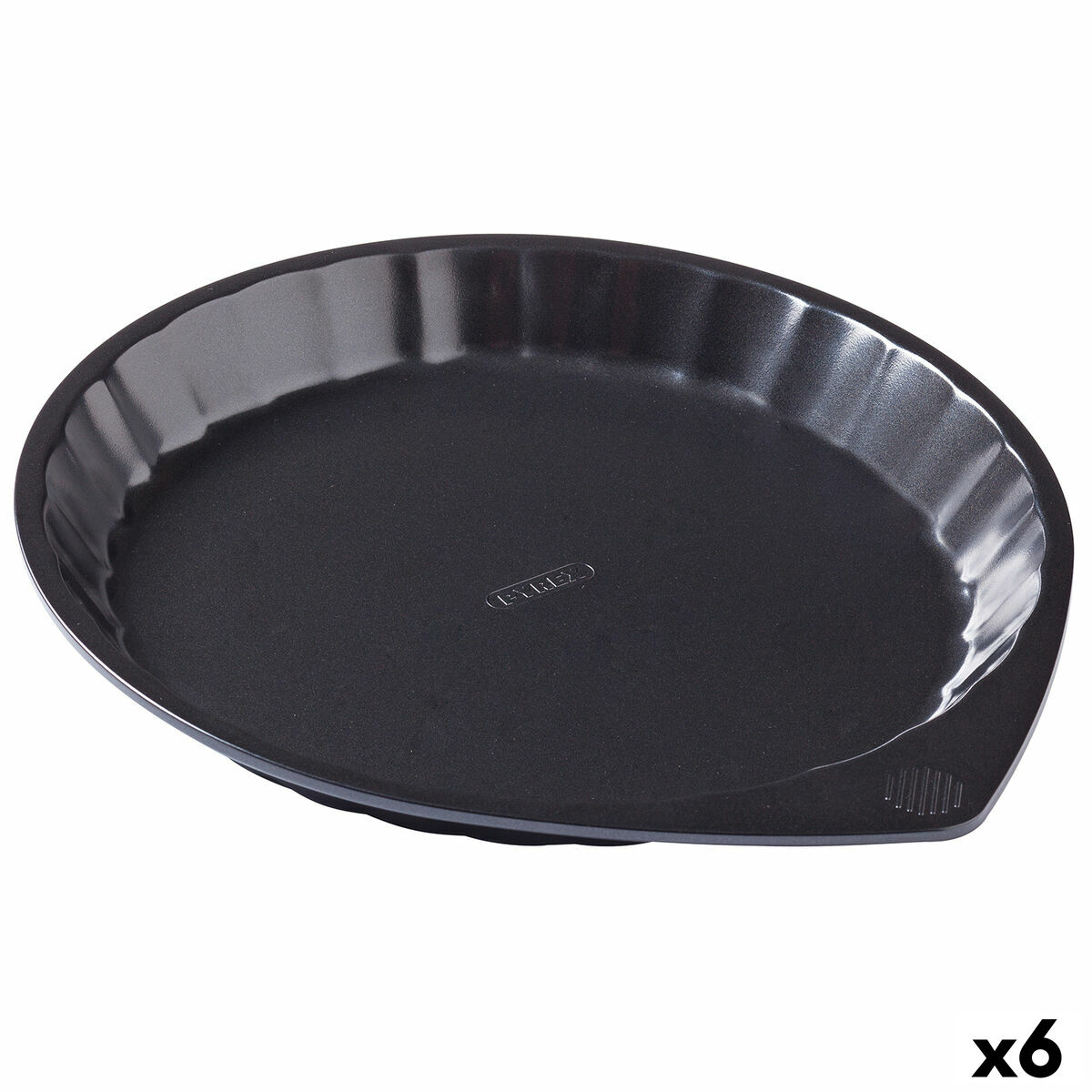 Kakform Pyrex Magic Svart Metall Platt Rund Ø 30 cm 6 antal