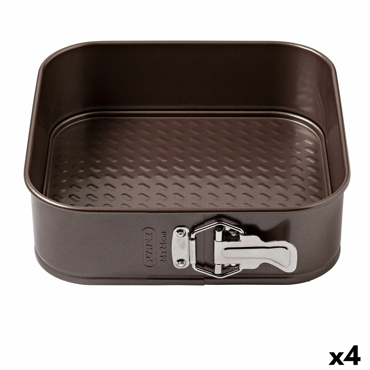 Avtagbar form Pyrex Asimetria Fyrkantig Svart Metall (4 antal)