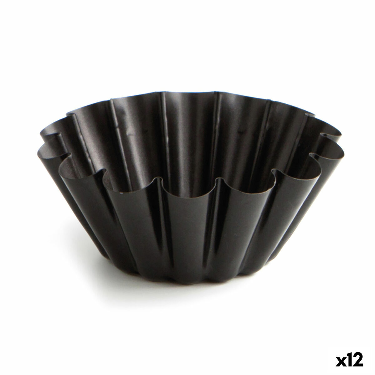 Bakform Quid Sweet Grey Svart Metall Ø 14 cm (12 antal)