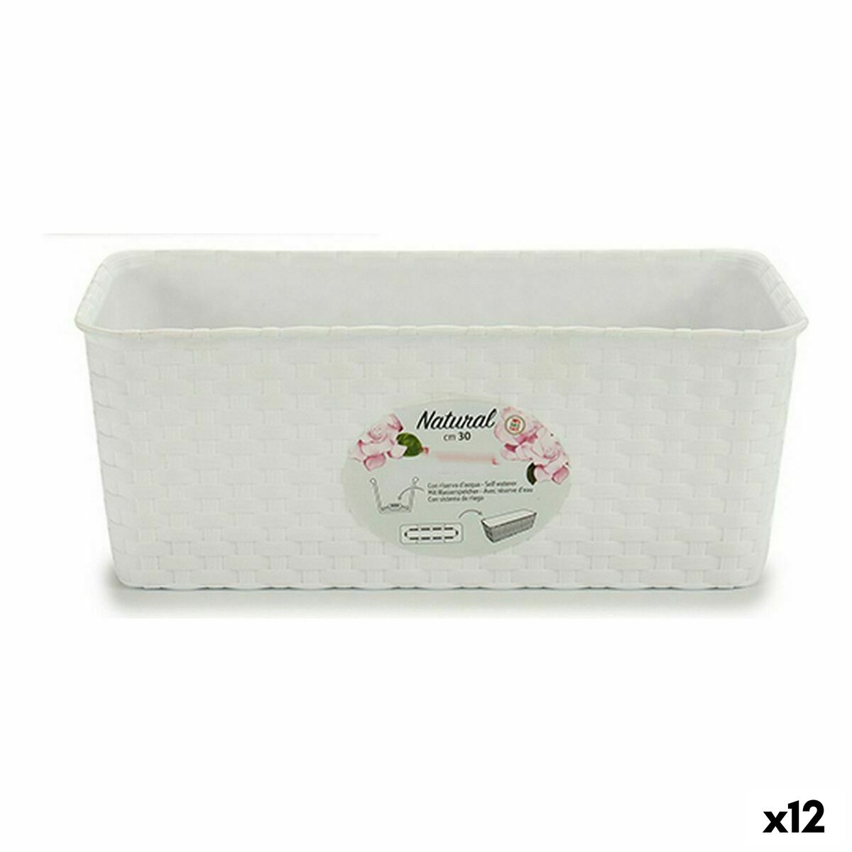 Blomlåda Stefanplast Vit Plast 13 x 11 x 28,5 cm (12 antal)