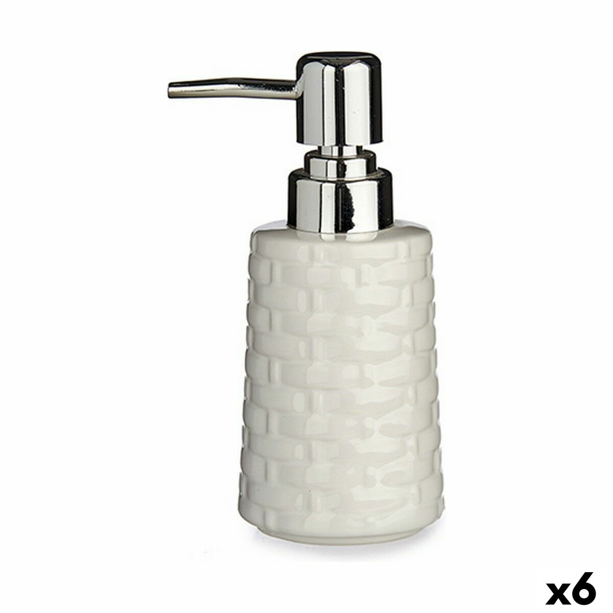 Tvåldispenser Berilo J912-A-BLANCO Vit Silvrig Keramik 150 ml (6 antal)
