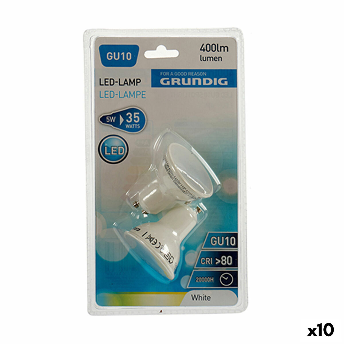 LED-lampa Grundig 6400 K Vit 5 W GU10 400 lm (5 x 6 x 5 cm) (10 antal)