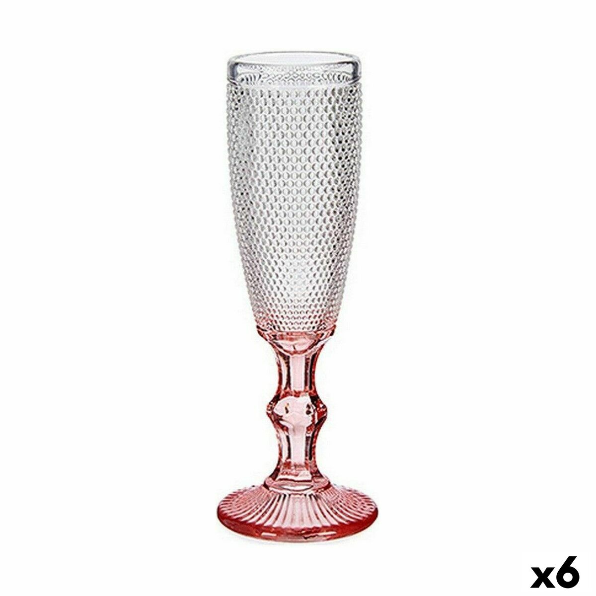 Champagneglas Vivalto PR05720ZD/BHA6 PINK Rosa Transparent Glas 180 ml (6 antal)