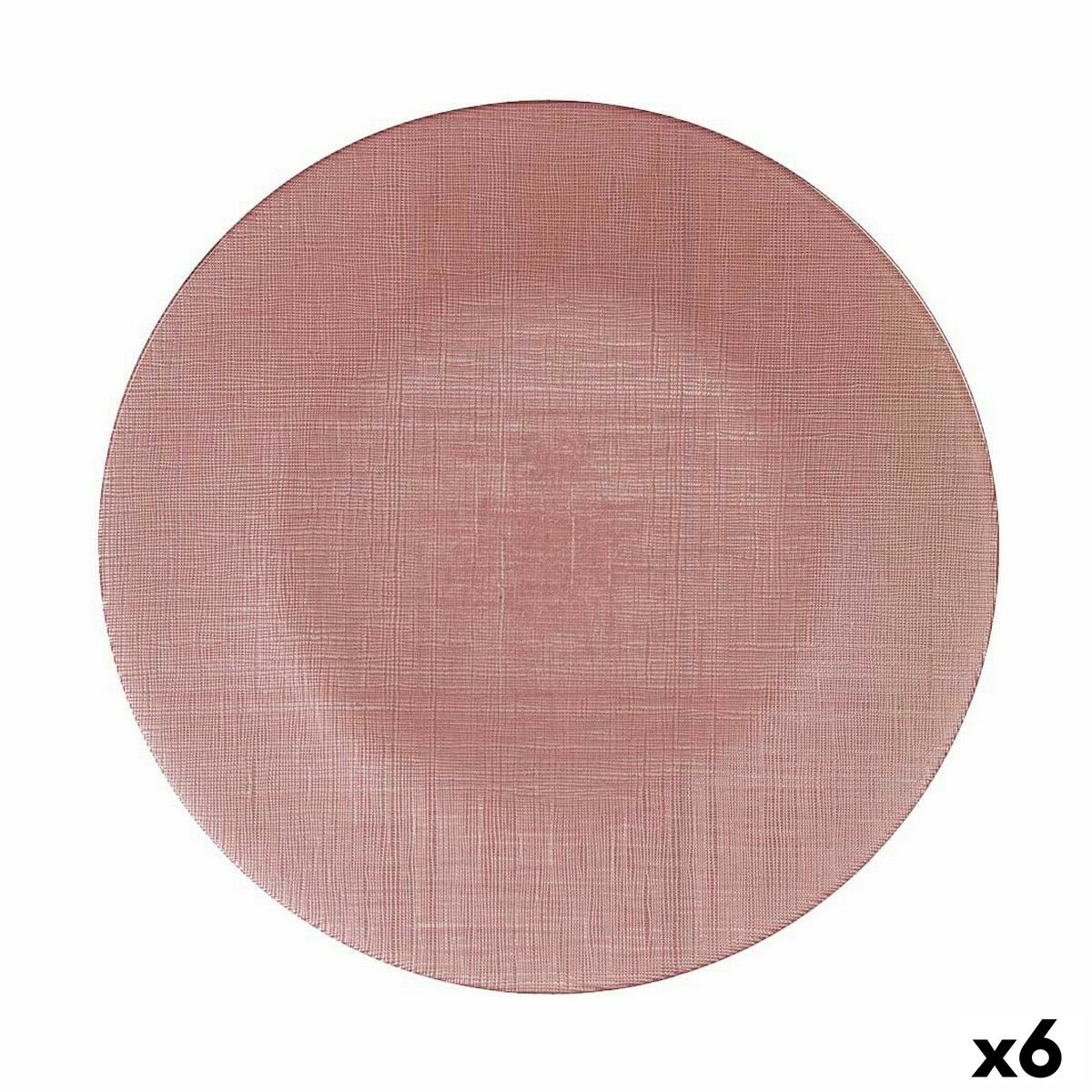Platt skål Vivalto Rosa Glas 32,5 x 2 x 32,5 cm (6 antal)