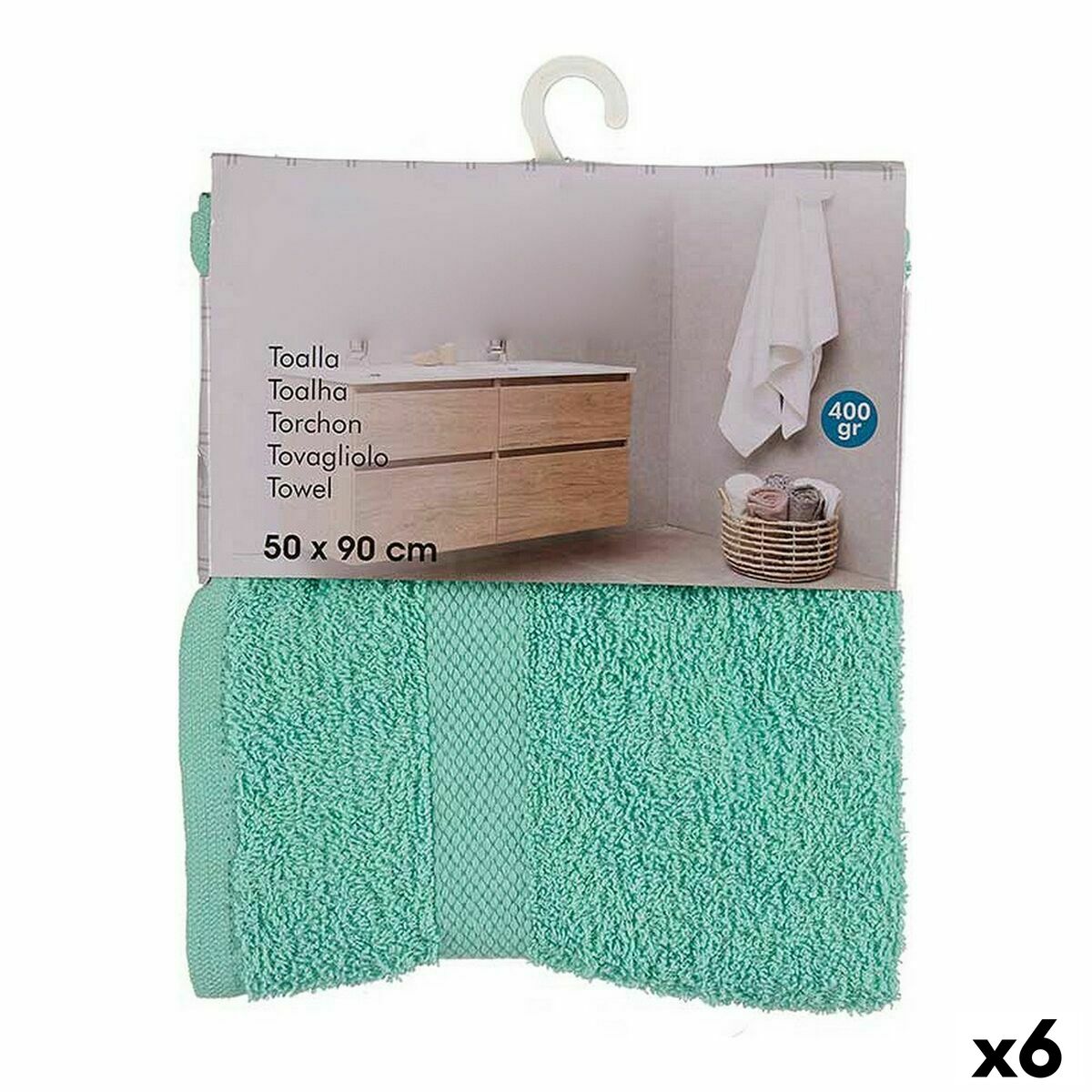 Badhandduk Berilo 5312 Turkos 80 % bomull 20 % Polyester 50 x 90 cm (6 antal)