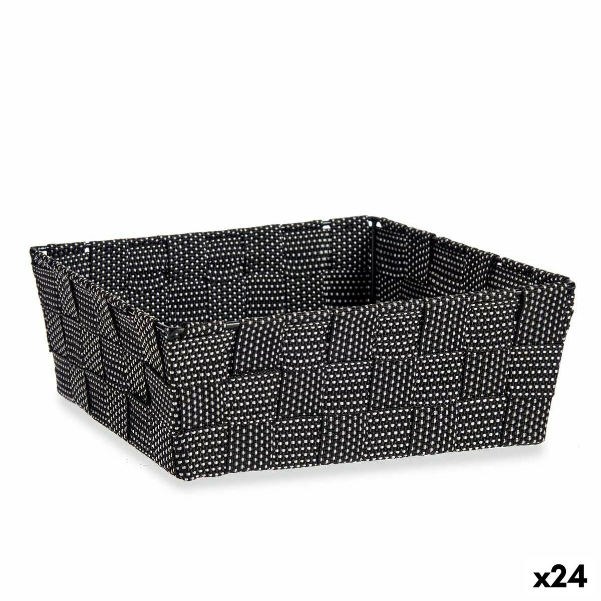 Multifunktionell korg Kipit A3-6930A9 Svart Tyg 2,4 L 20 x 8 x 24 cm Flätning (24 antal)
