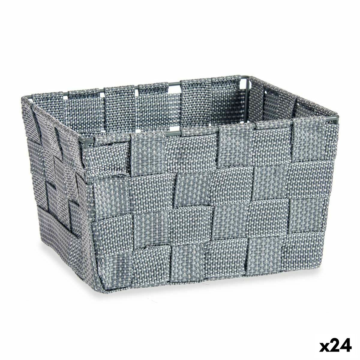 Multifunktionell korg Kipit A3-6878 Grå Tyg 15 x 10,5 x 20 cm Flätning (24 antal)