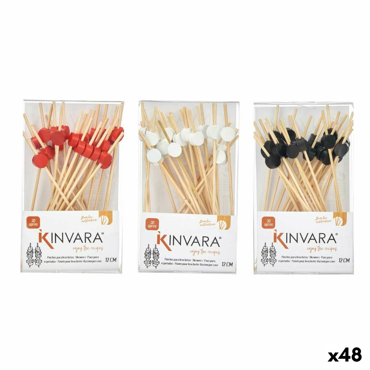 Bambupinnar Set Bambu 7 x 3 x 12 cm 12 x 0,5 x 1 cm (48 antal)