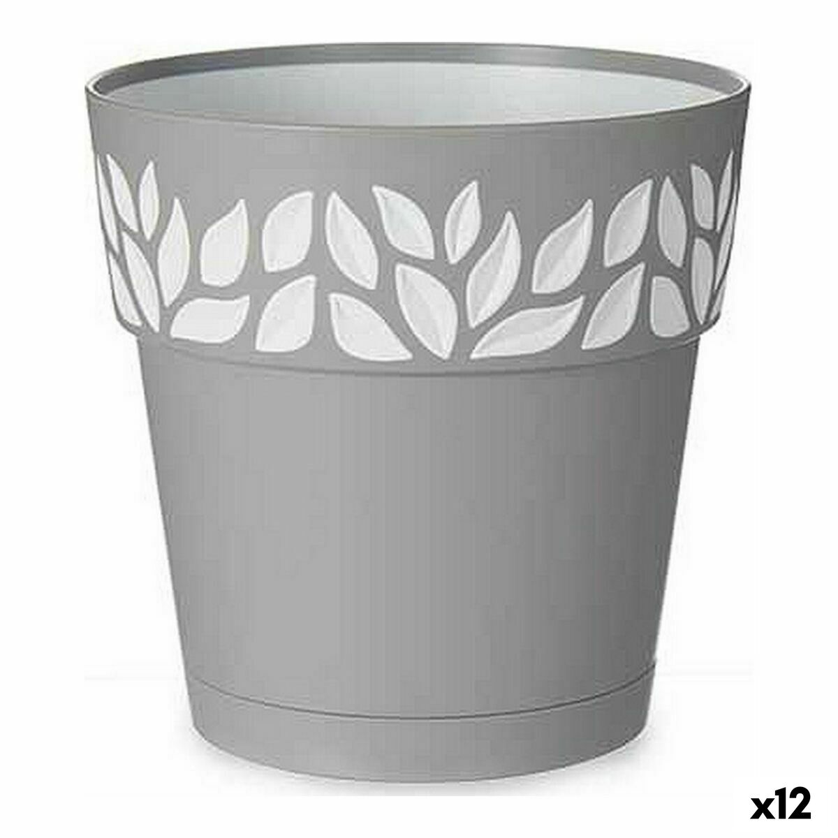 Självvattnande blomkruka Stefanplast Grå 15 x 15 x 15 cm Vit Plast (12 antal)