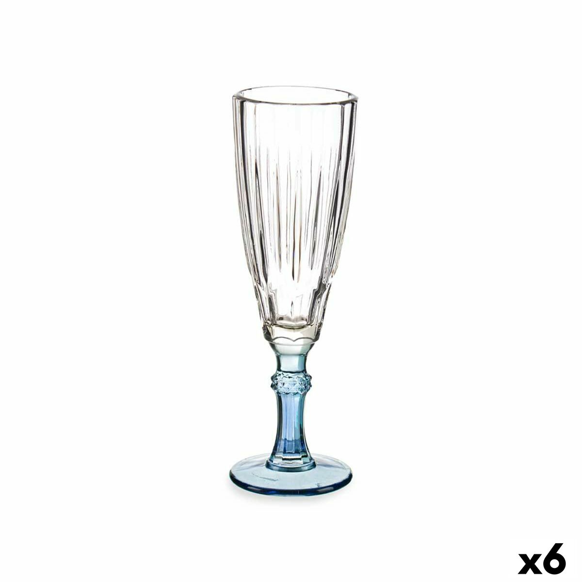 Champagneglas Vivalto Exotic Blå Glas 170 ml (6 antal)
