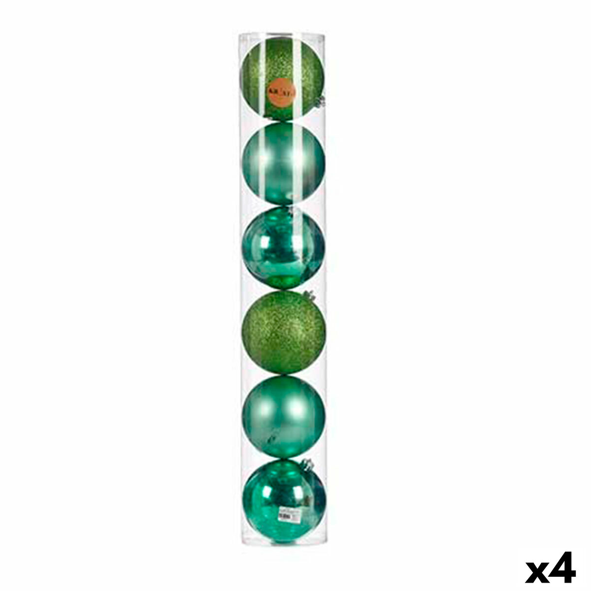 Uppsättning av julkulor 6 Delar Grön Plast 15 x 16 x 15 cm (4 antal)
