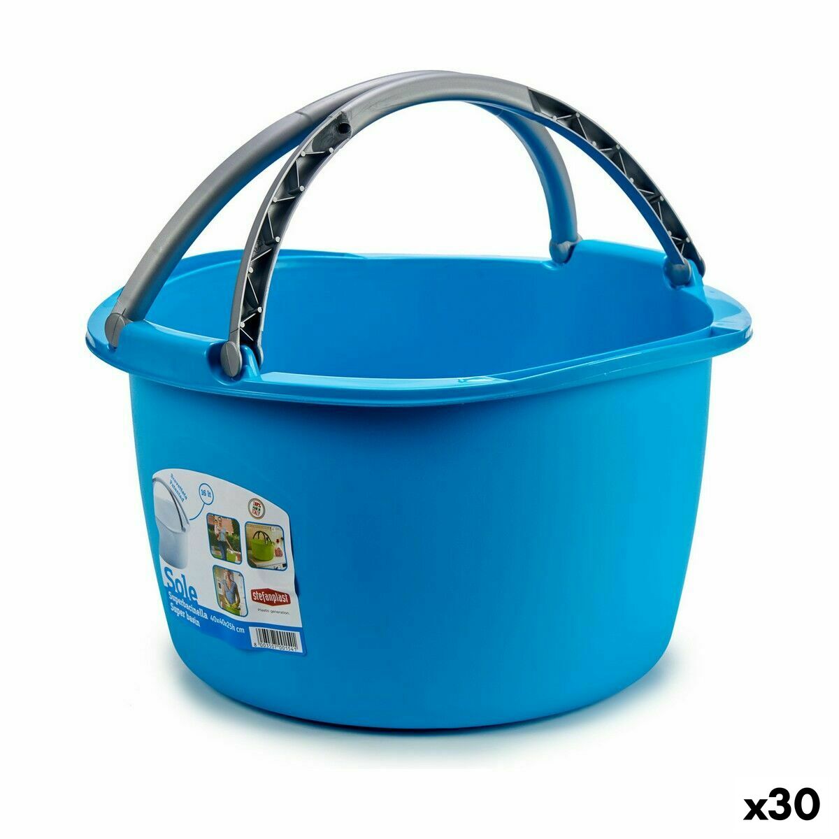 Tvättkorg Stefanplast PR154O Plast 16 L 39 x 22 x 39 cm Med handtag (30 antal)