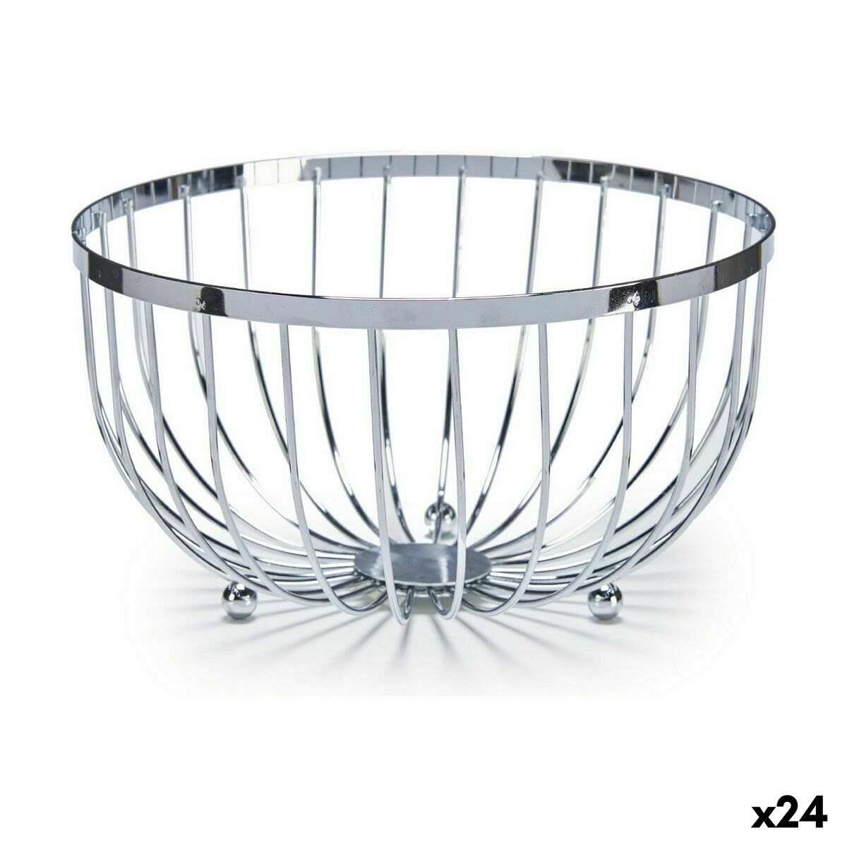 Fruktskål Järn Silvrig 25 x 14 x 25 cm (24 antal)
