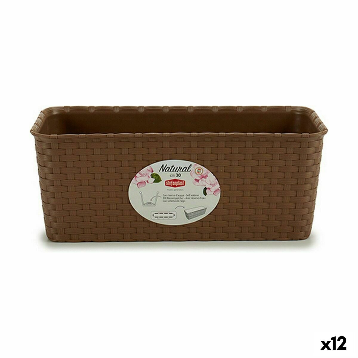 Blomlåda Stefanplast Brun PVC 13 x 11 x 28,5 cm (12 antal)