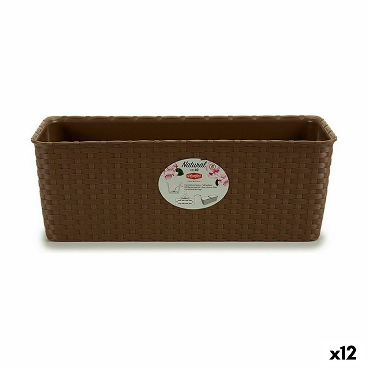 Blomlåda Stefanplast Beige Plast 39 x 13,5 x 15,5 cm (12 antal)