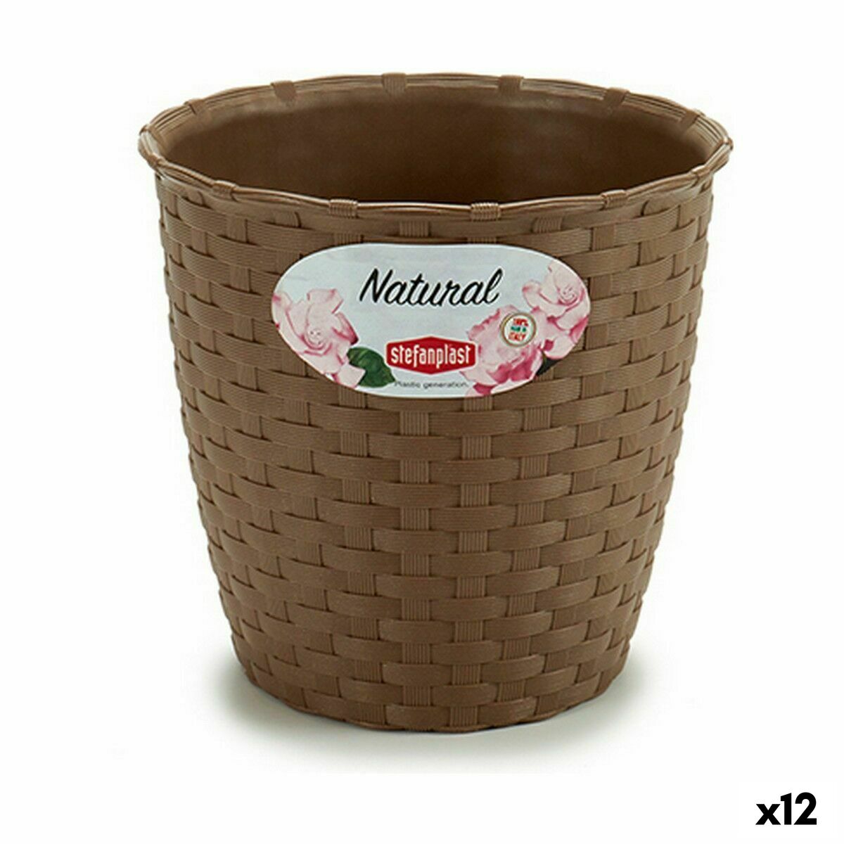 Kruka Stefanplast Brun Plast 14 x 13 x 14 cm (12 antal)