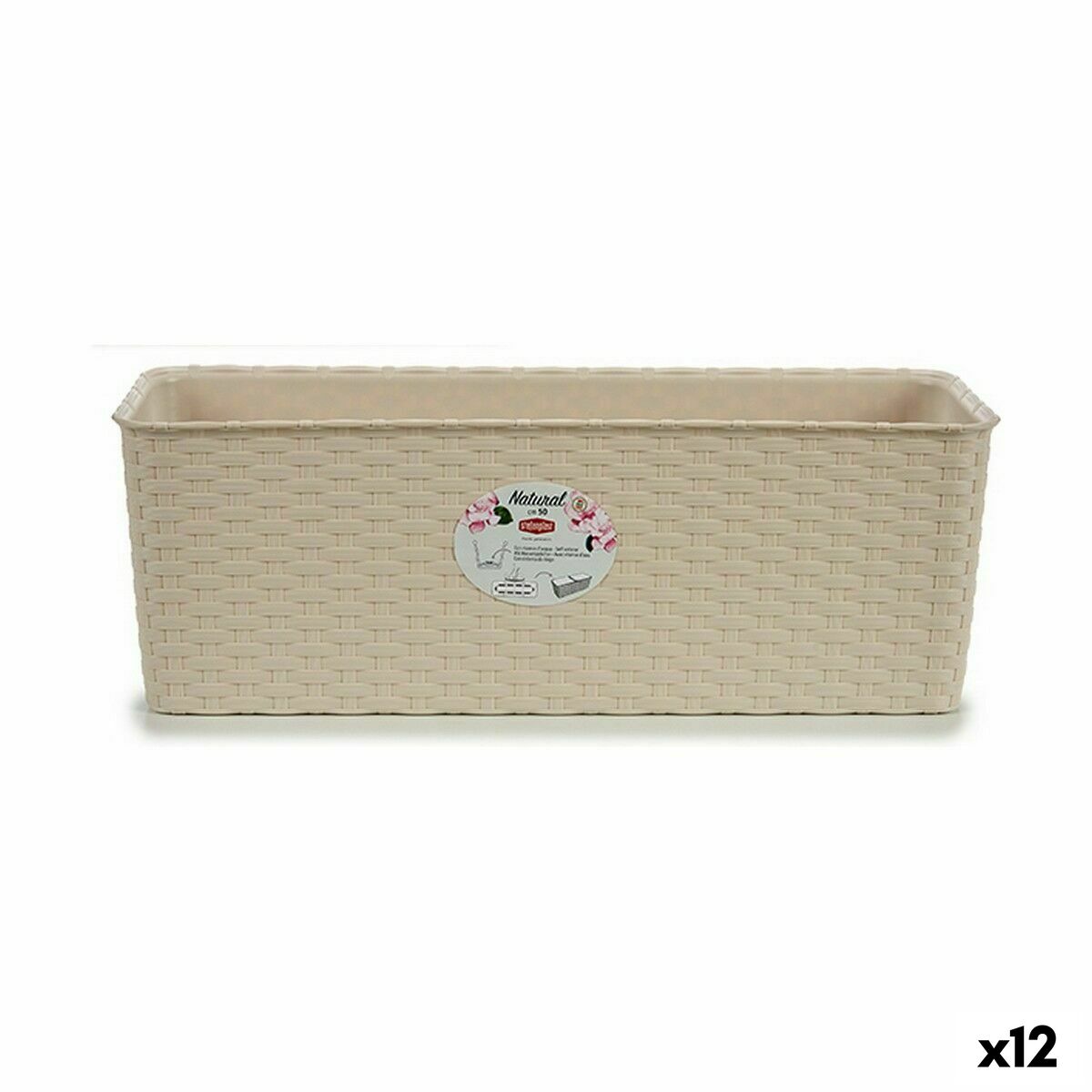 Blomlåda Stefanplast Beige Plast 17,5 x 16 x 48,5 cm (12 antal)