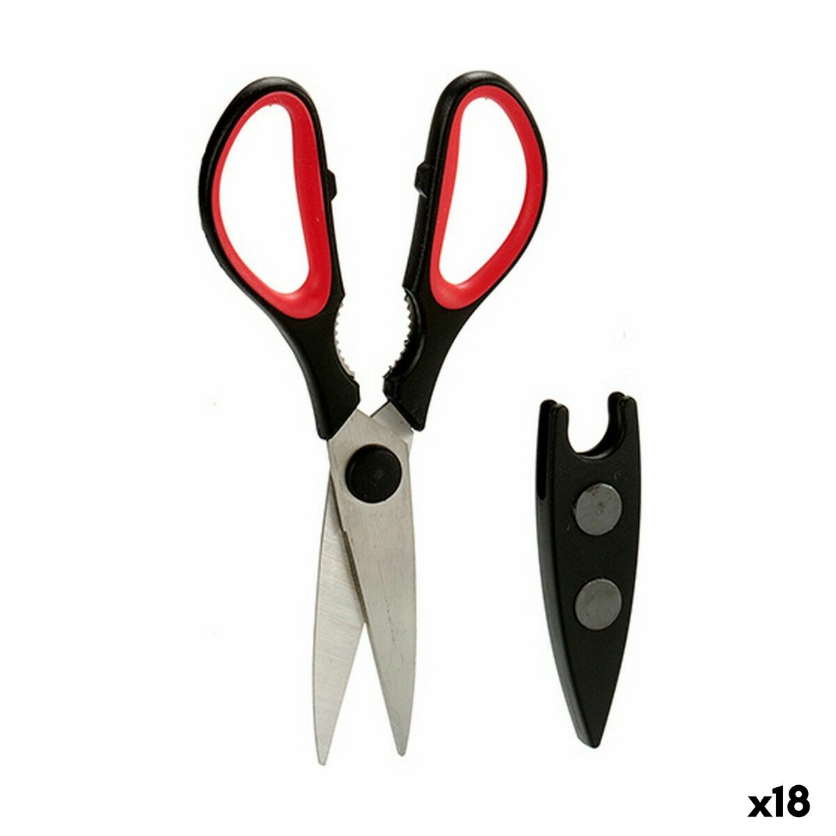 Sax Kök 21 x 8 x 1 cm Röd Svart Stål Gummi polypropen (18 antal)