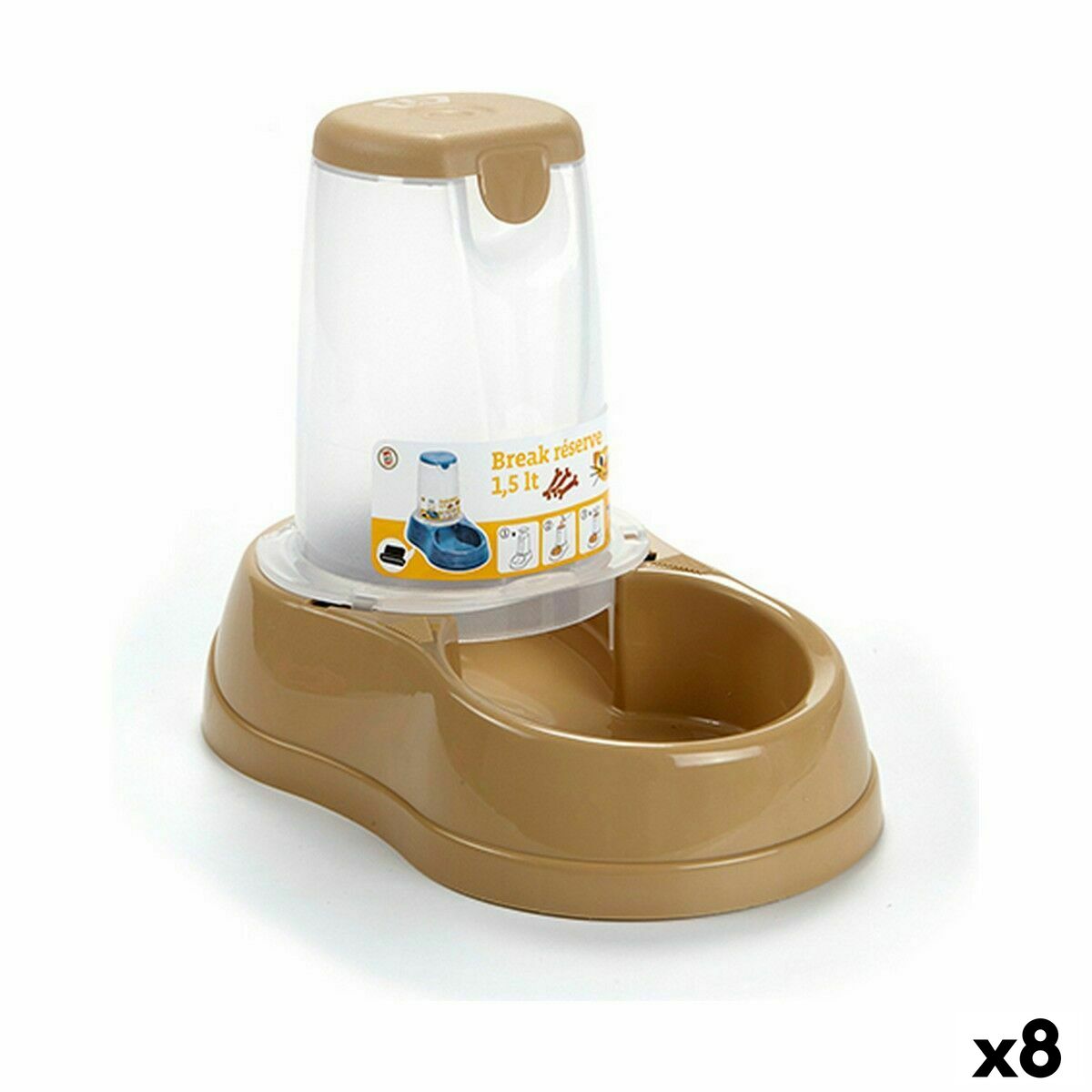 Hundmatare Stefanplast Beige Plast 1,5 L 18,5 x 22,5 x 29 cm (8 antal)