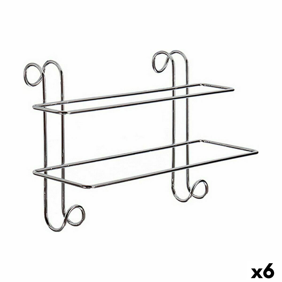 Handdukshängare med stång W4294 Silvrig Metall 14 x 20 x 39 cm (6 antal)