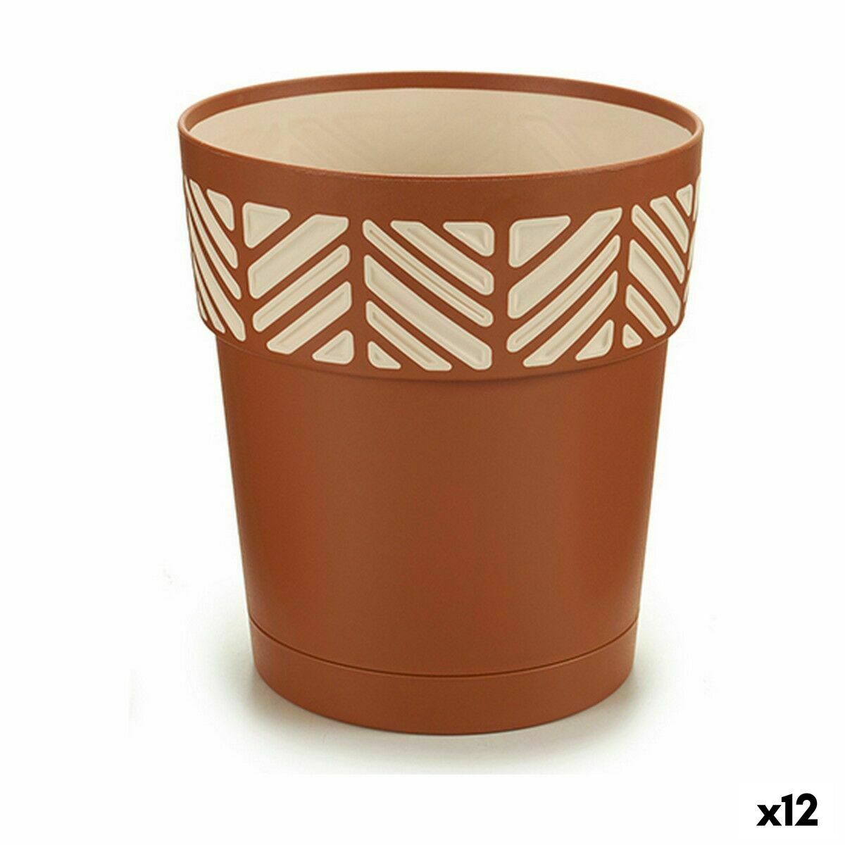 Självvattnande blomkruka Stefanplast Orfeo Terrakota n Plast 15 x 15 x 15 cm (12 antal)
