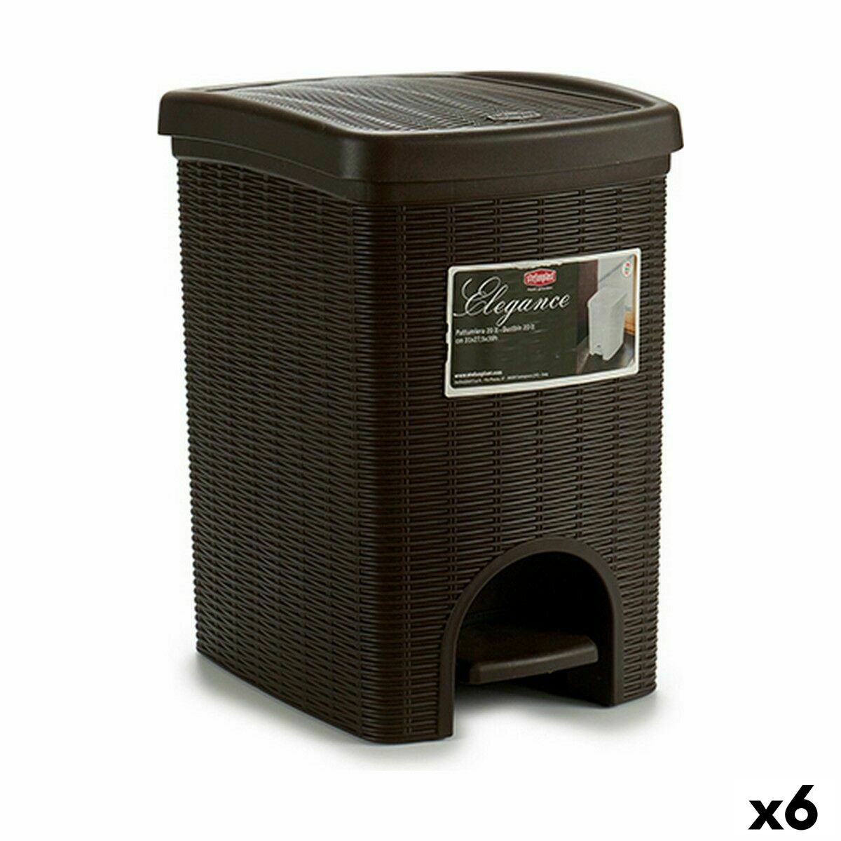 Pedalhink Stefanplast Elegance Brun Plast 20 L (6 antal)
