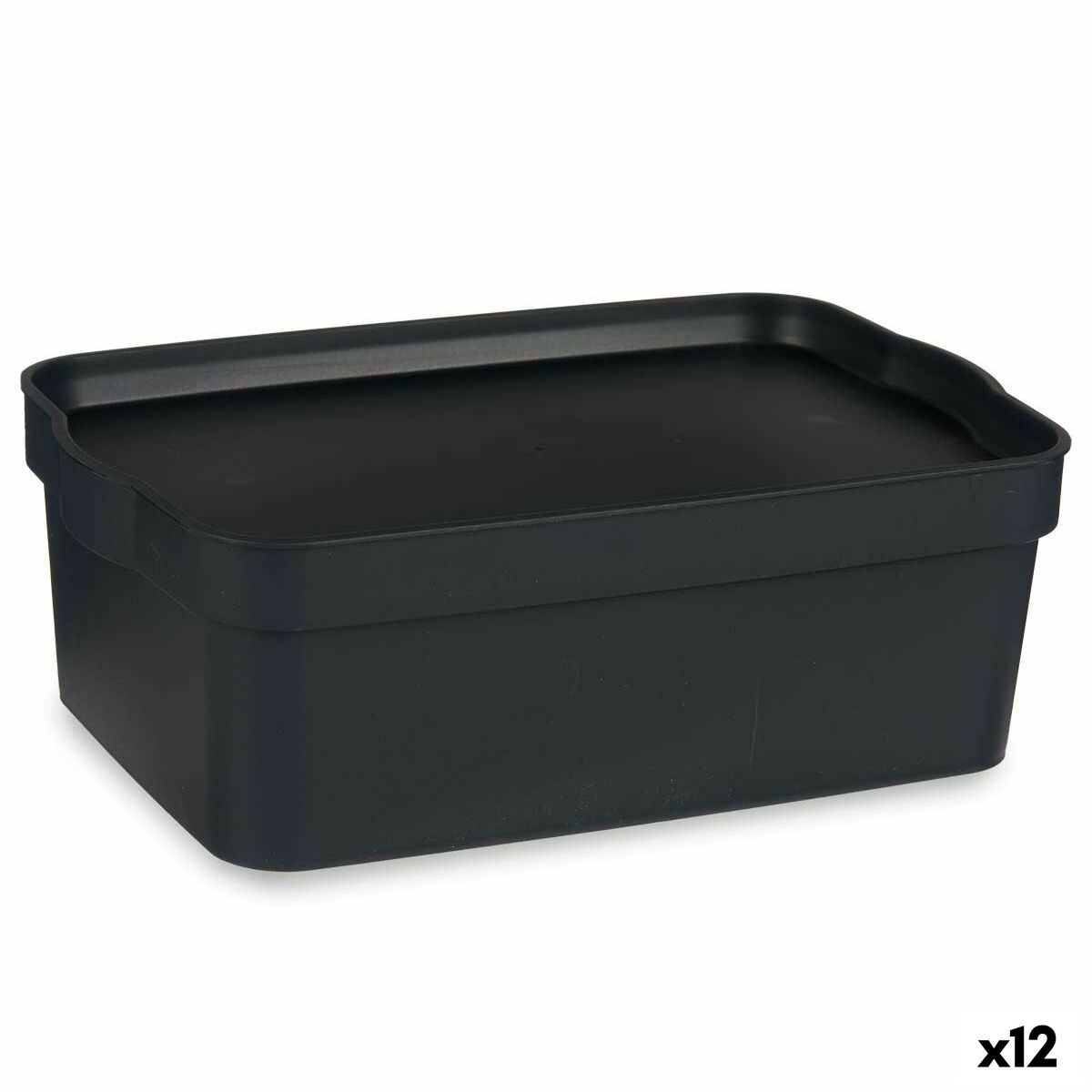 Förvaringslåda med lock Kipit TP593-1 Antracitgrå Plast 6 L 21 x 11 x 32 cm (12 antal)
