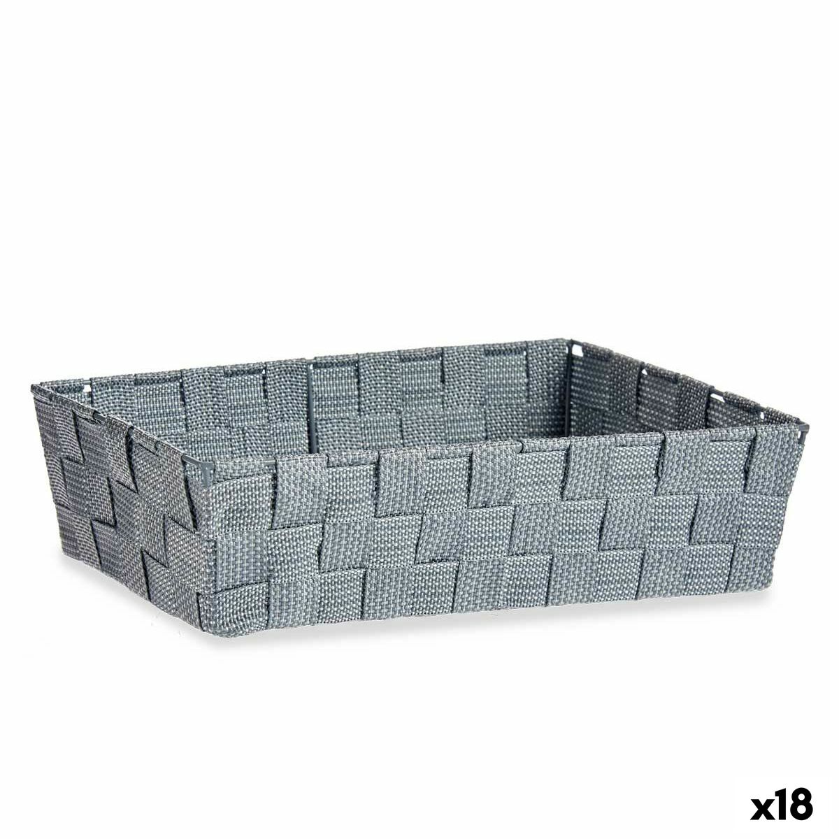 Multifunktionell korg Kipit 79812 Grå Tyg 3,8 L 34 x 8,5 x 21 cm (18 antal)