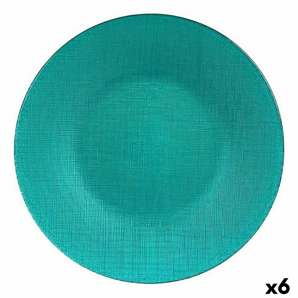 Platt skål Vivalto 323928P Turkos Glas 27,5 x 2 x 27,5 cm (6 antal)
