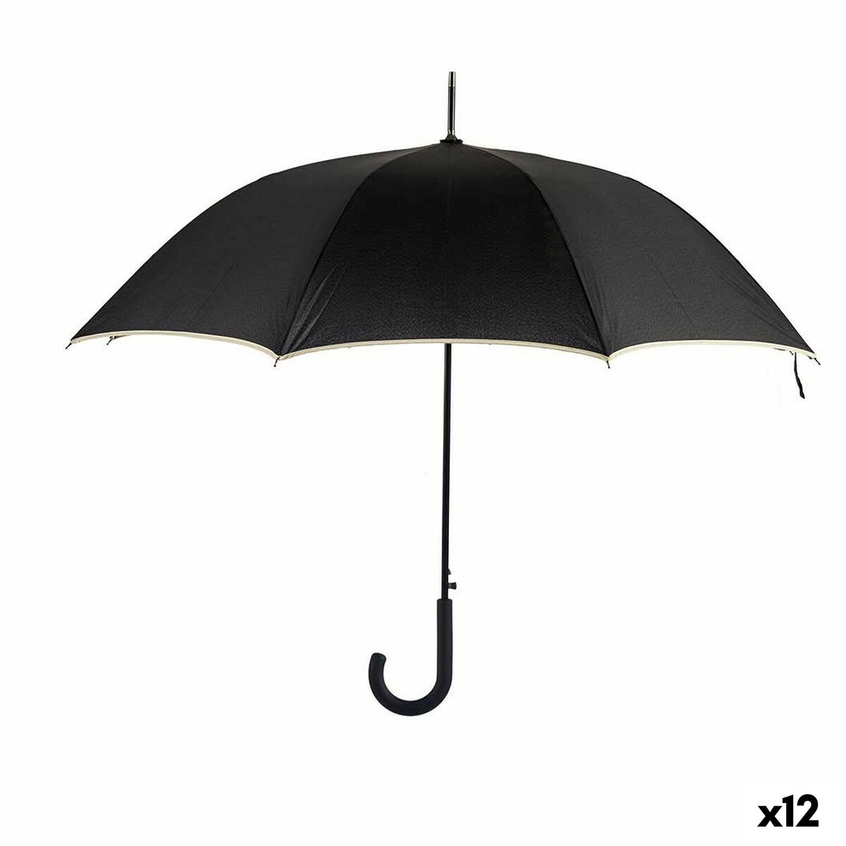 Paraply Svart Kräm Metall Fibrer 95 x 95 x 86 cm (12 antal)