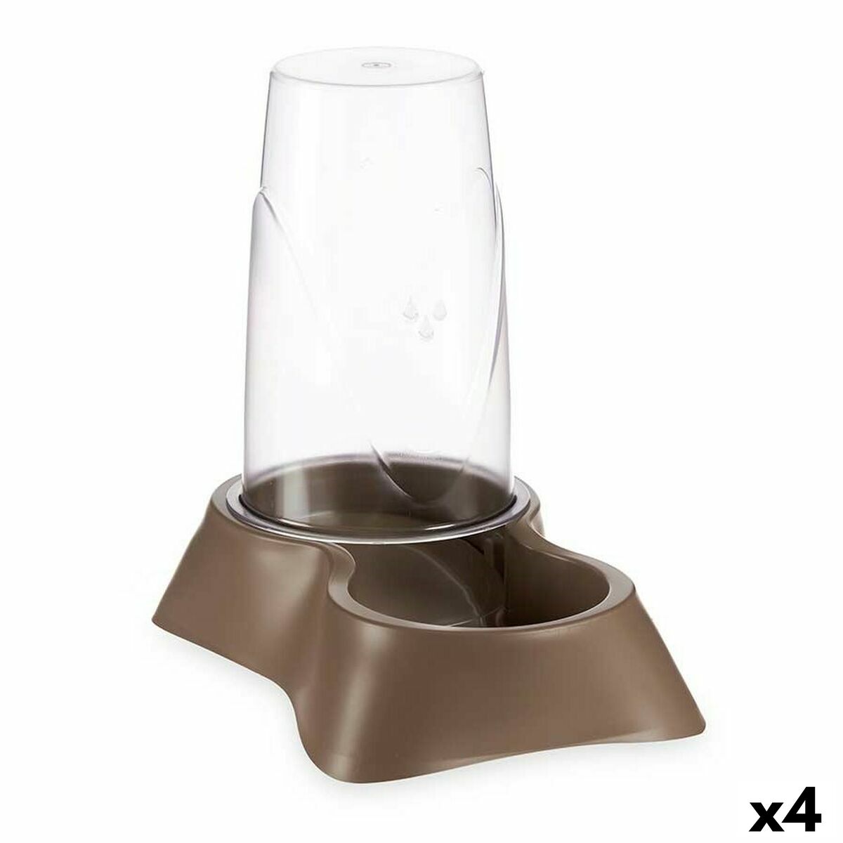 Matskål för husdjur Automat/anordning Brun polypropen 3,5 L 21,5 x 32,5 x 32,5 cm (4 antal)