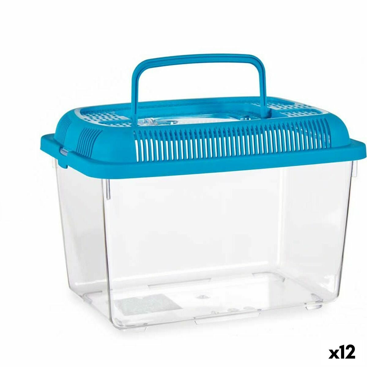 Fisktank Med handtag Medium Blå Plast 3 L 17 x 16 x 24 cm (12 antal)