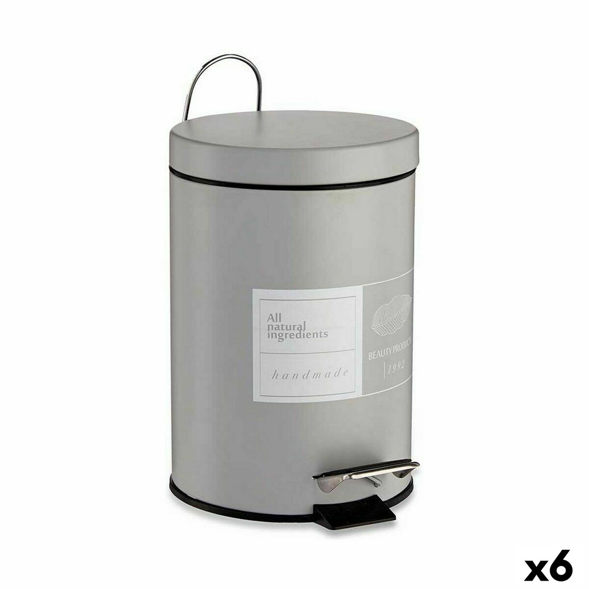 Pedalhink Berilo Beauty Products Vit Grå Stål Plast 3 L (6 antal)