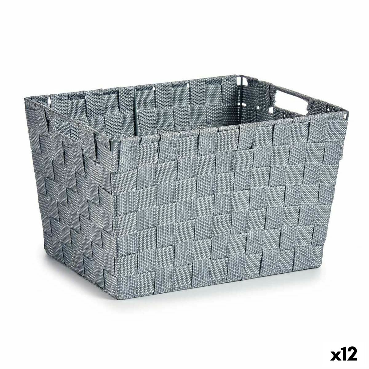 Tvättkorg Kipit A3-6875 Grå Tyg 10 L 25 x 20,5 x 35 cm (12 antal)