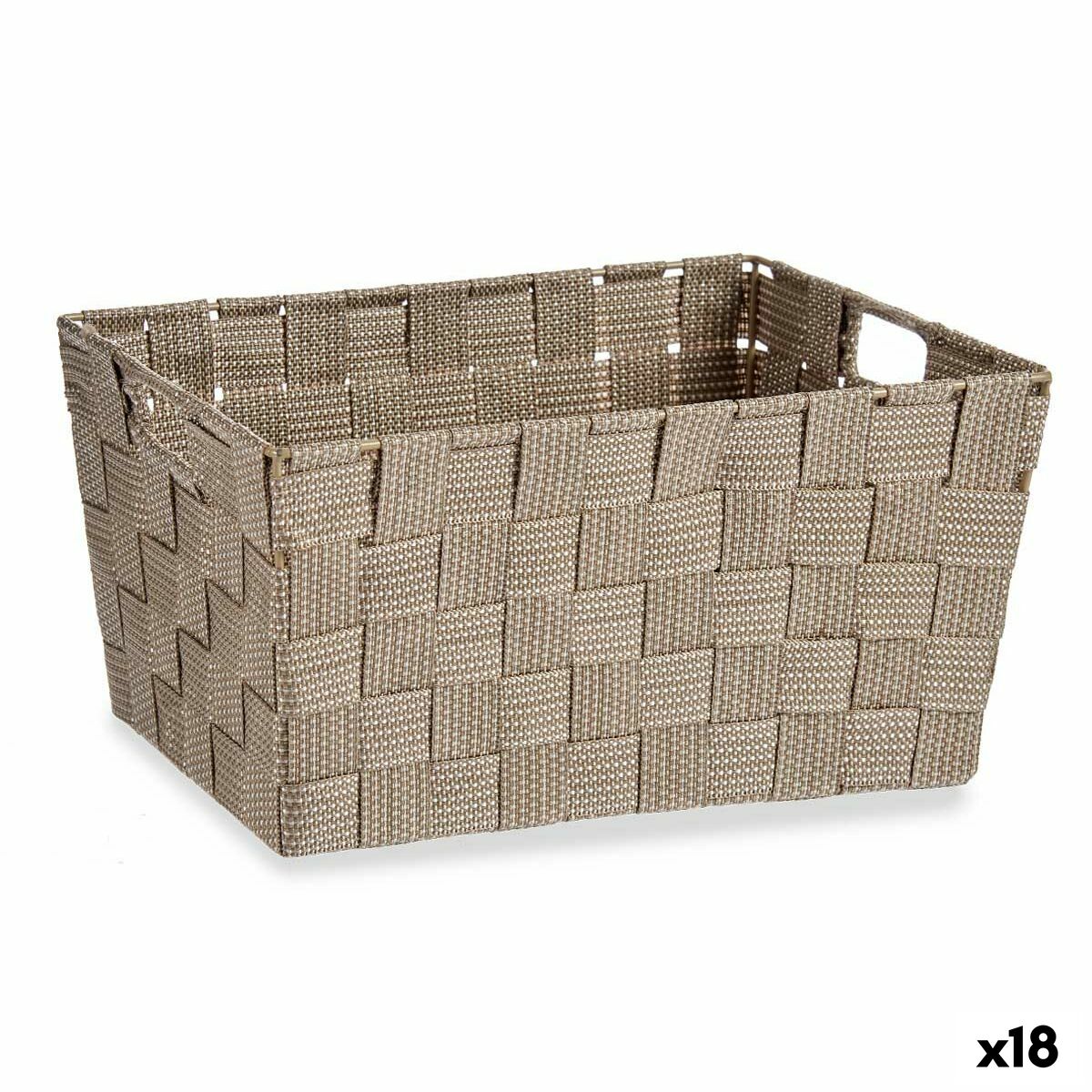 Multifunktionell korg Kipit A3-6883 Brun Tyg 5 L 30,4 x 14 x 20 cm (18 antal)